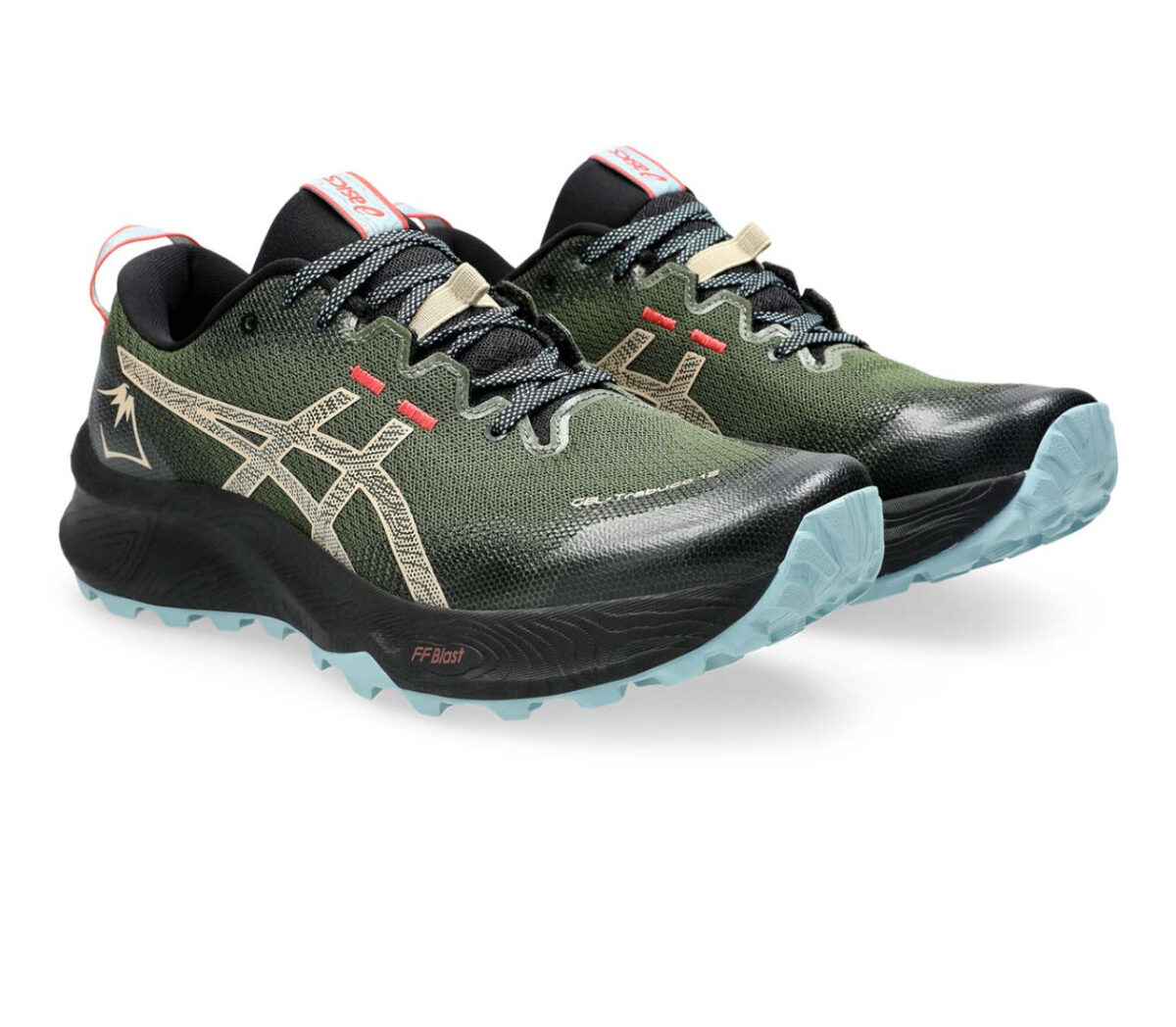 Coppia Scarpa asics gel trabuco 12 uomo nera verde
