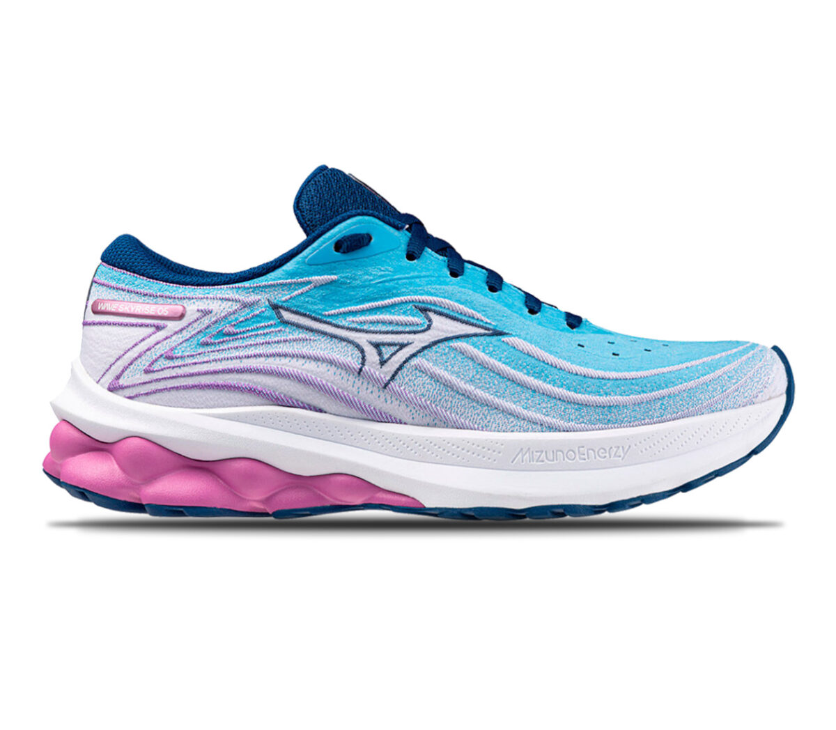 Scarpa Mizuno Wave Skyrise 5 donna rosa celeste