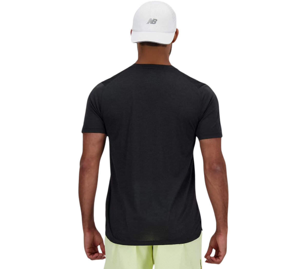 Dietro Maglia New Balance Athletics t-shirt uomo nera