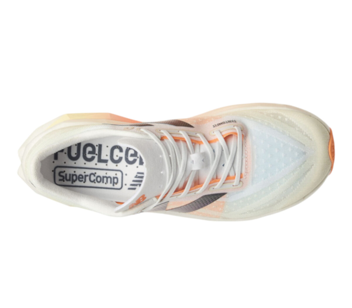 Tomaia Scarpa New Balance Feulcell Supercomp Elite v4 uomo bianca arancione