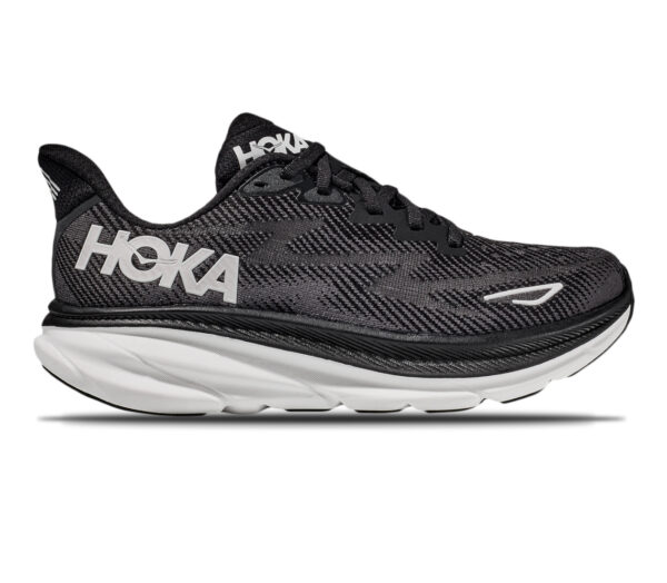 Scarpa Hoka Clifton 9 Wide donna nera bianca