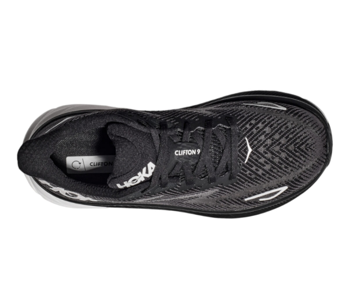 Tomaia Scarpa Hoka Clifton 9 Wide donna nera bianca