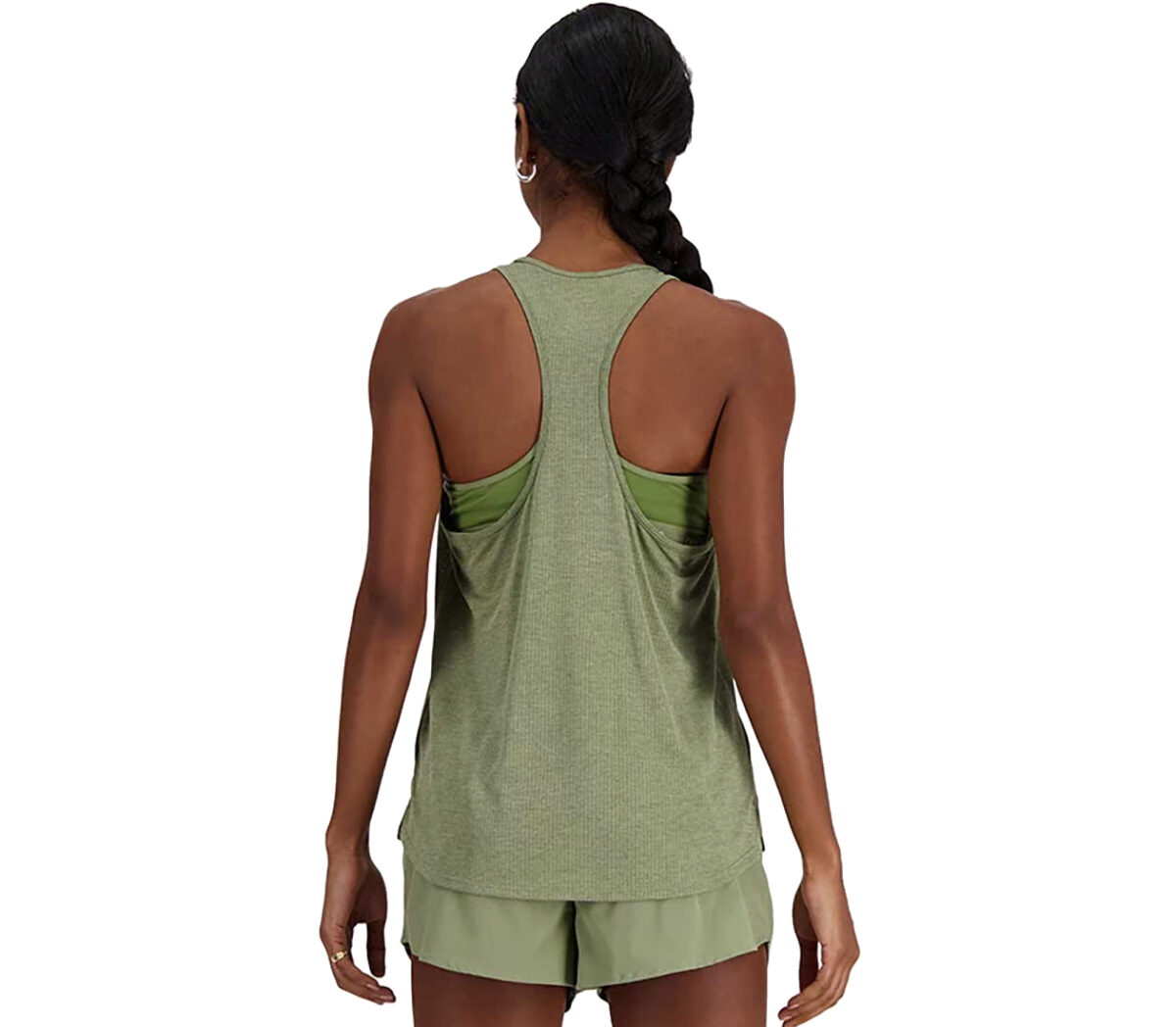 Dietro Canotta New Balance Athletics Tank donna verde militare