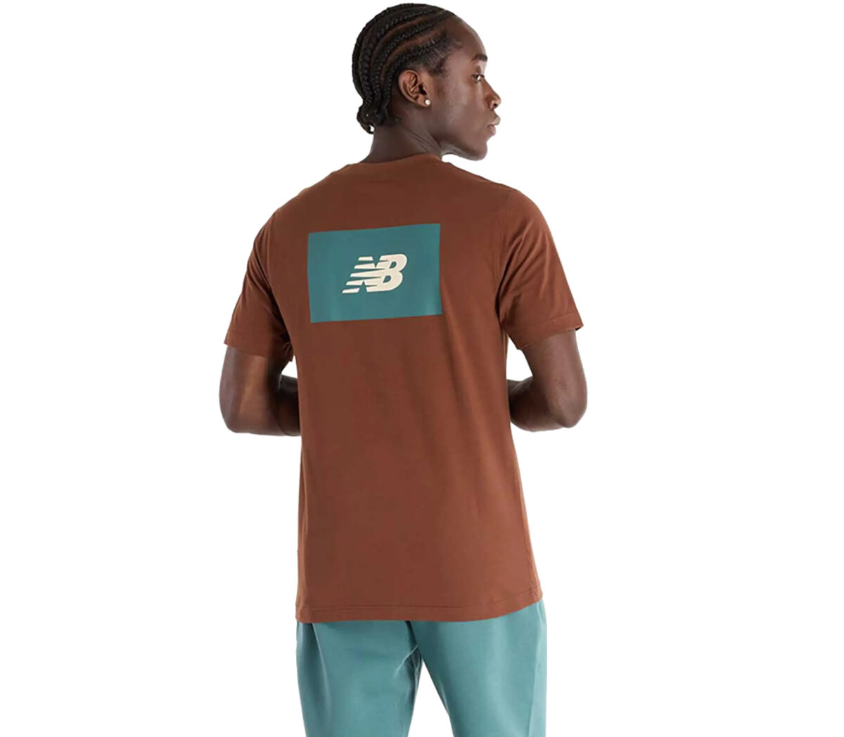 Dietro Maglia New Balance Logo Relaxed uomo marrone
