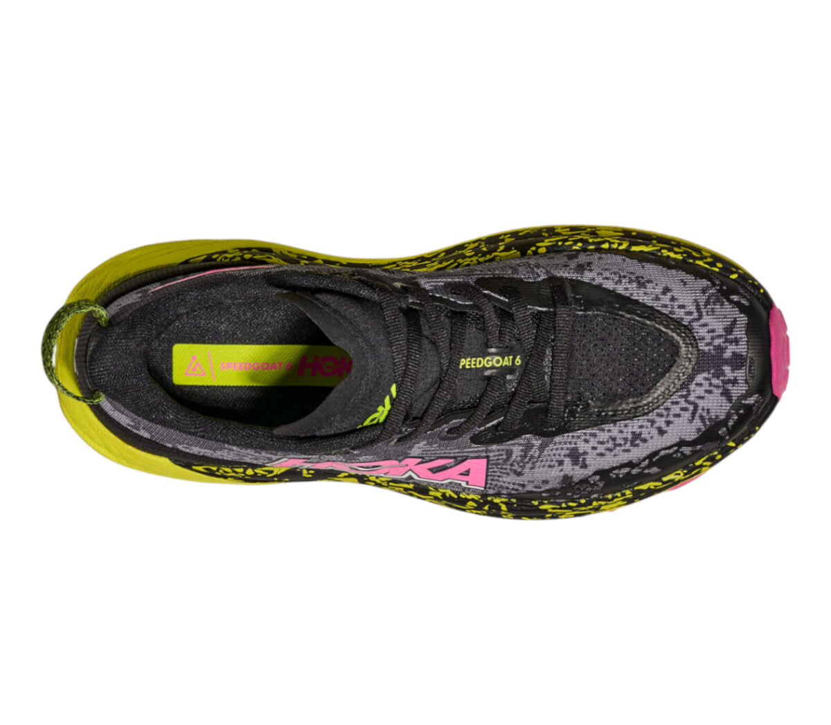 Tomaia Scarpa Hoka Speedgoat 6 donna nera gialla rosa