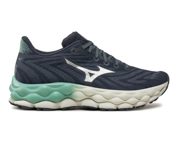 Scarpa Mizuno Wave Sky 8 donna India Ink/Neo Silver/Dusty Jade Green