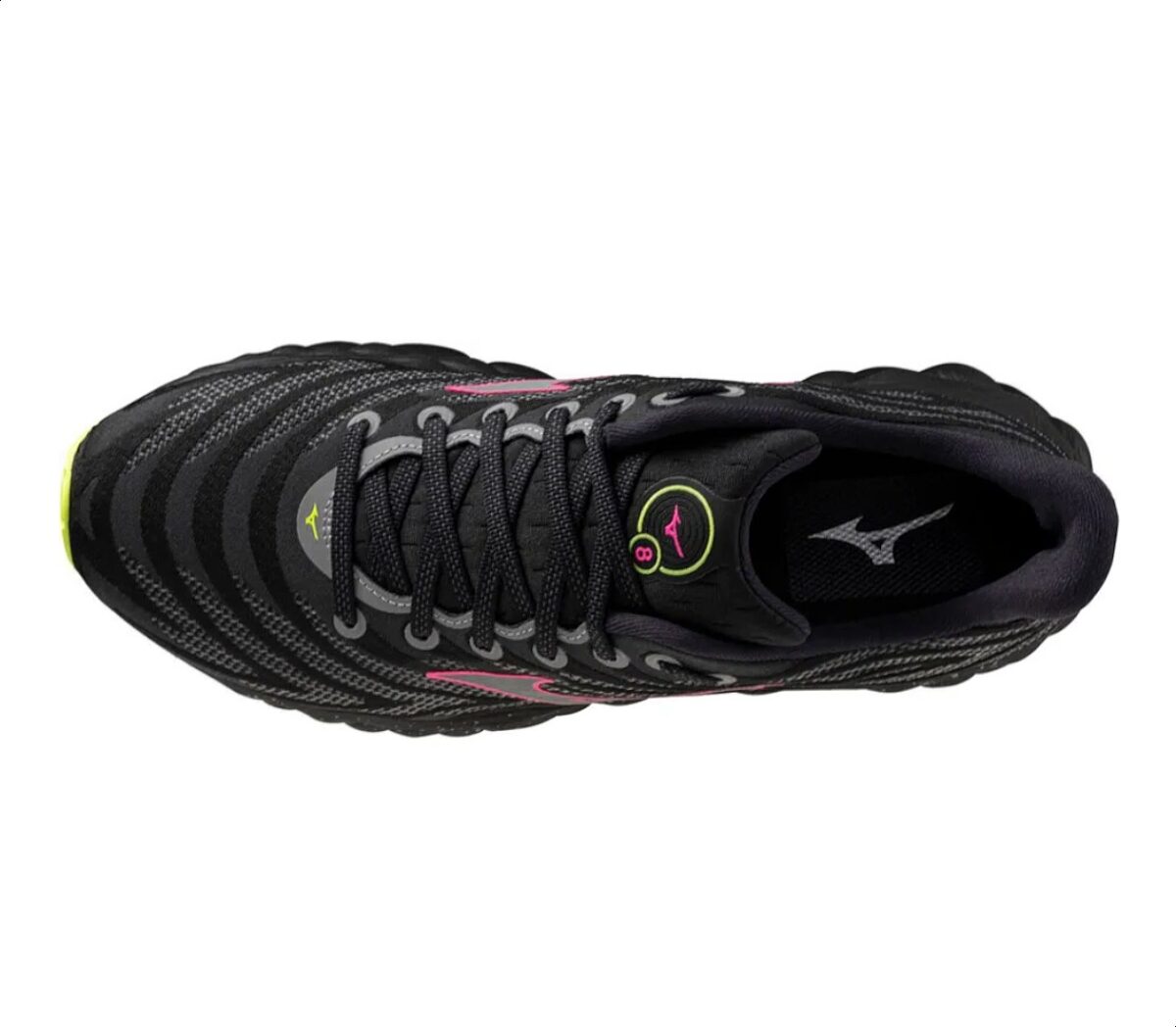 Tomaia Scarpa Mizuno Wave Sky 8 uomo nera fucsia