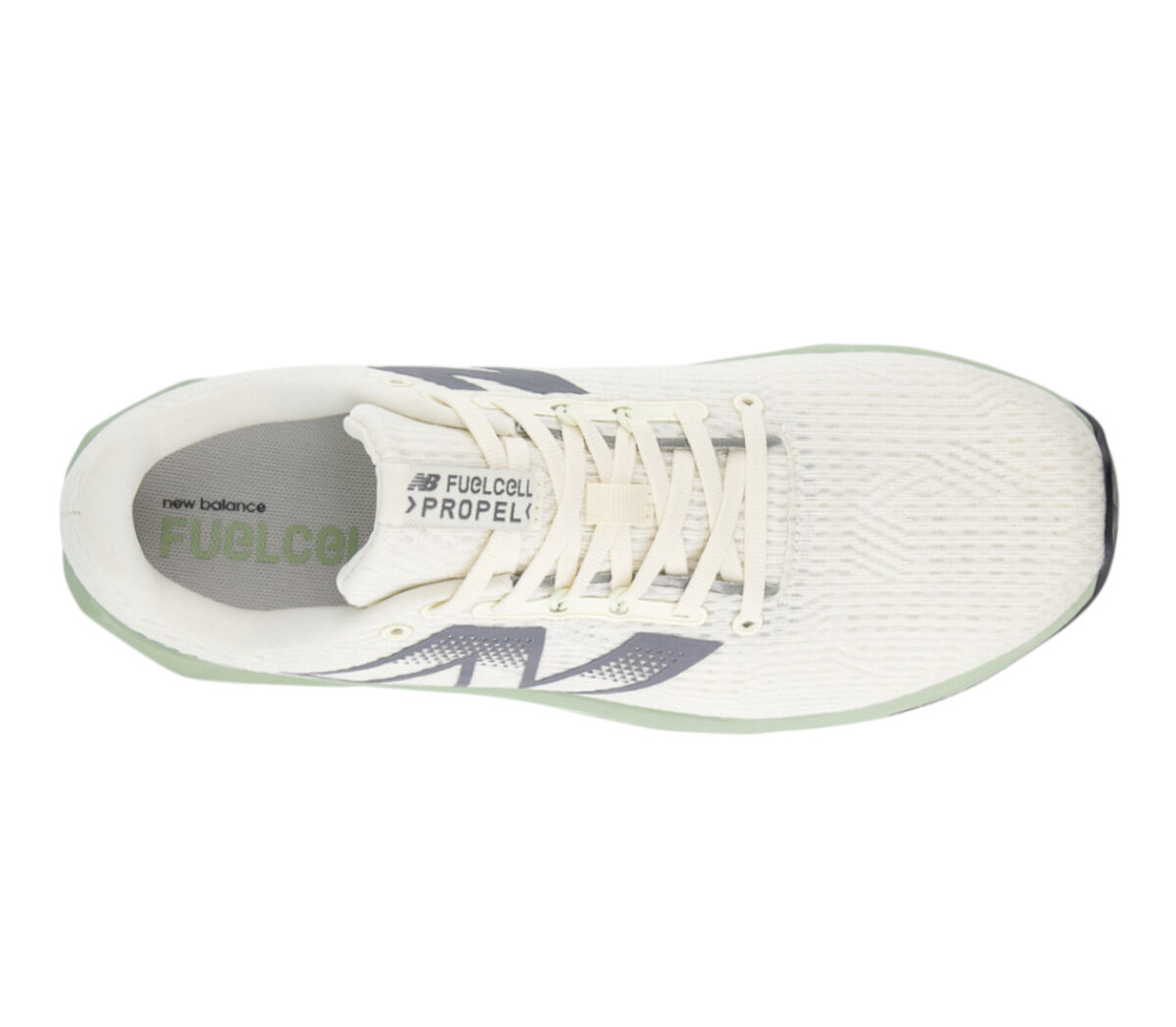 Tomaia Scarpa New Balance Fuelcell Propel v5 uomo bianco verde