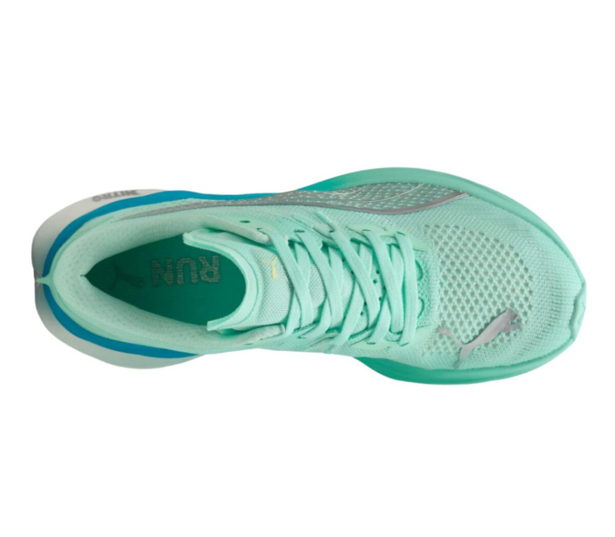 Tomaia Scarpa Puma Deviate Nitro 3 donna verde acqua