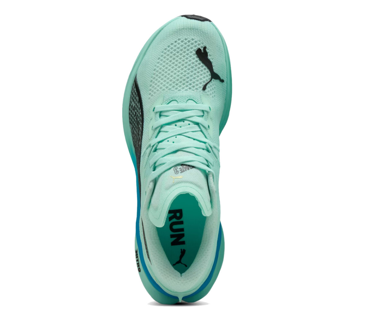 Tomaia Scarpa Puma Deviate Nitro 3 uomo verde acqua