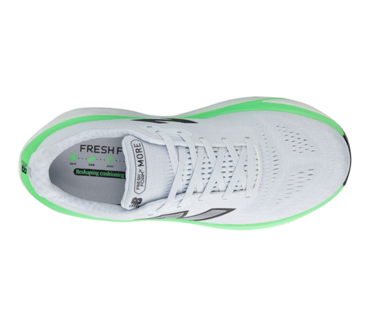 Tomaia Scarpa Scarpa New Balance Fresh Foam More v5 uomo bianca verde