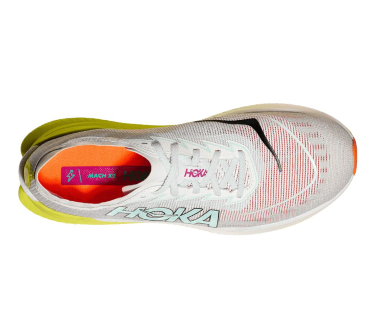 Tomaia Scarpa Hoka Mach X2 uomo bianca gialla