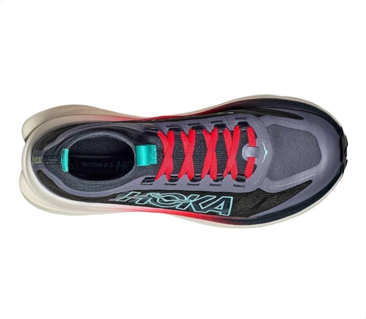 Tomaia Scarpa Hoka tecton X3 uomo grigia rossa