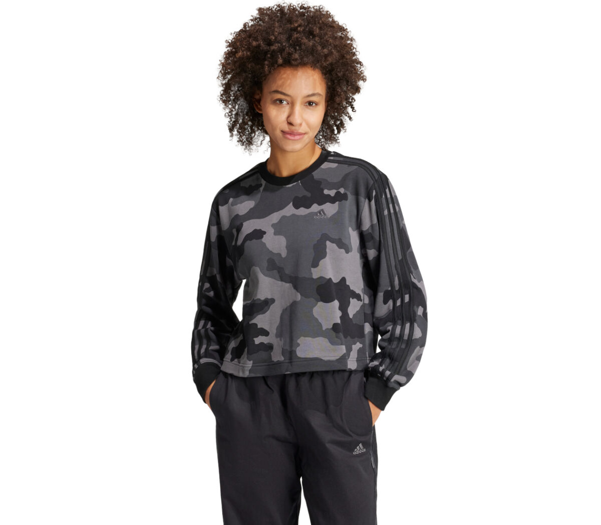 Felpa Adidas AOP SWT donna nera