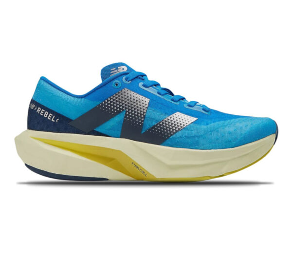 Scarpa New Blance Fuelcell Rebel v4 donna Spice Blue Limelight e Blue Oasis