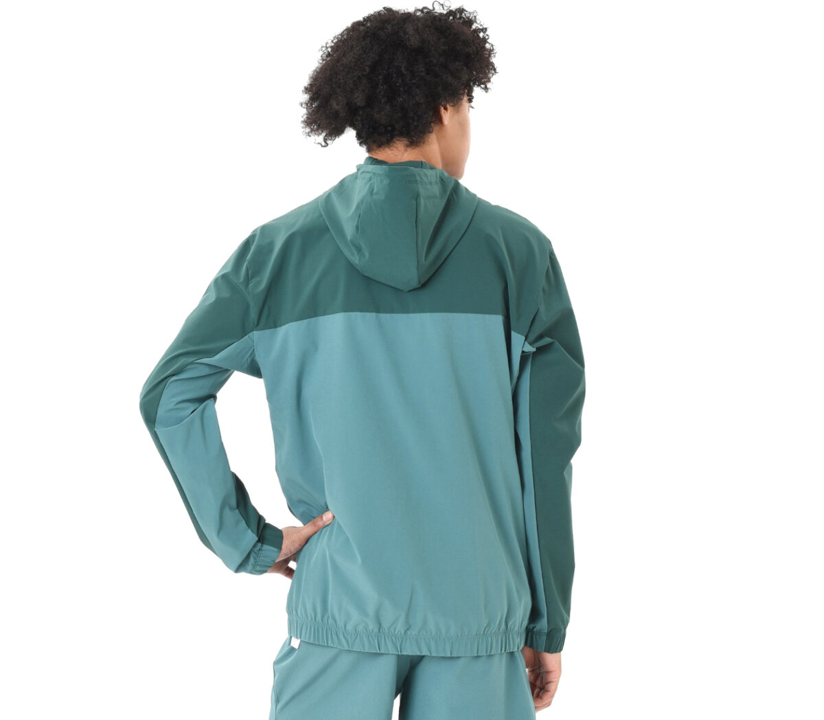 Dietro Giacca New Balance Woven Full Zip Jacket uomo verde bosco