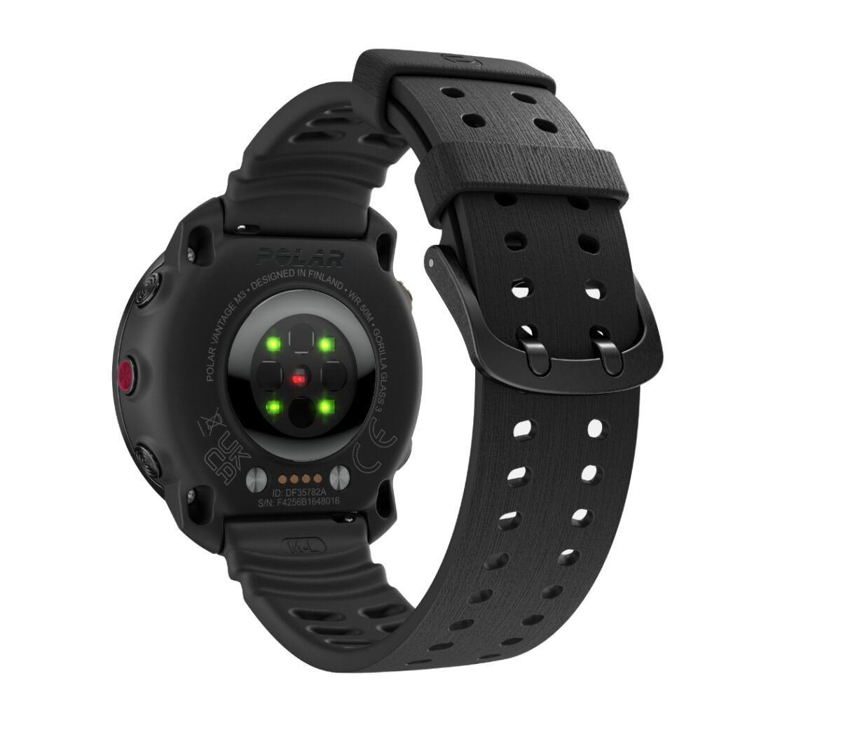 Dietro Orologio Polar Vantage M3 unisex nero