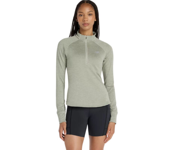Maglia New Balance athletics heat grid 1/2 zip donna verde salvia
