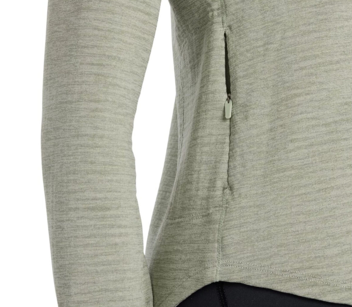 Dettaglio Maglia New Balance athletics heat grid 1/2 zip donna verde salvia