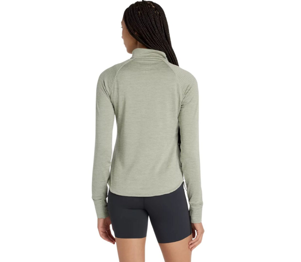 Dietro Maglia New Balance athletics heat grid 1/2 zip donna verde salvia