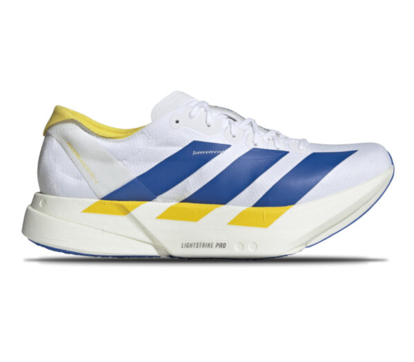 Scarpa Adidas Adizero Adios Pro 4 uomo bianca blu gialla