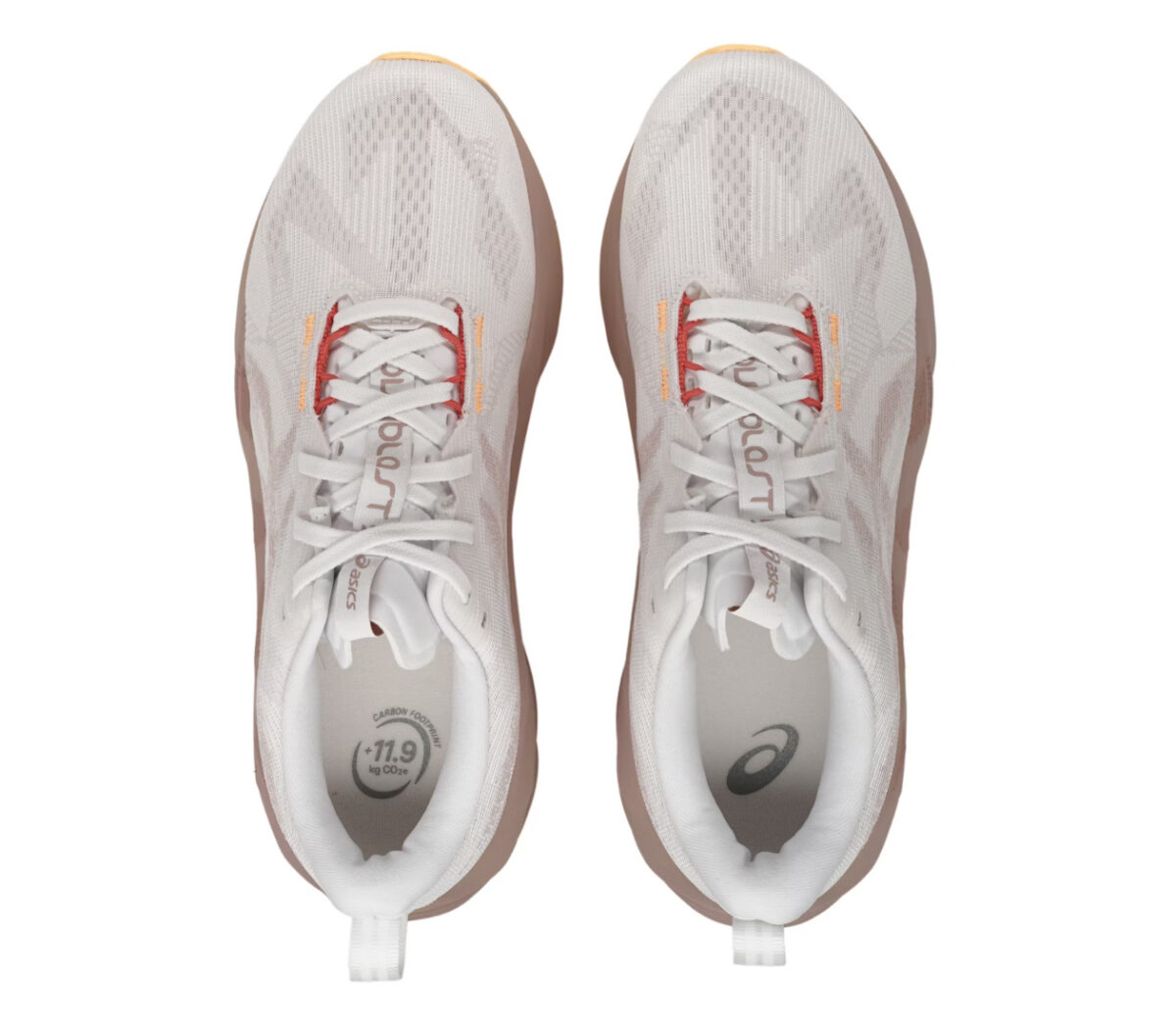 Tomaia Scarpa Asics Novablast 5 donna bianca beige