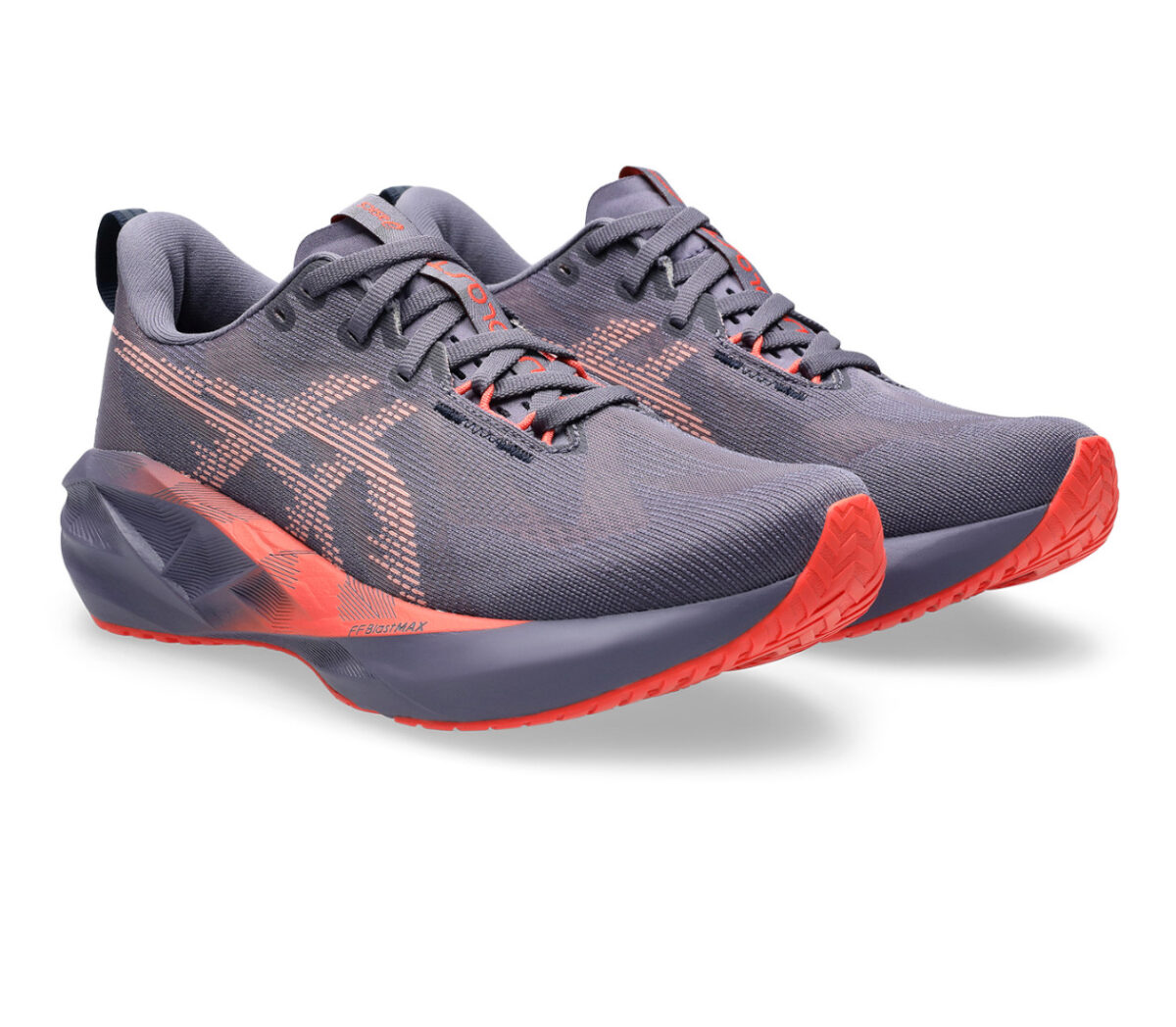 Coppia Scarpa Asics Novablast 5 donna Greyish Purple/Coral Reef