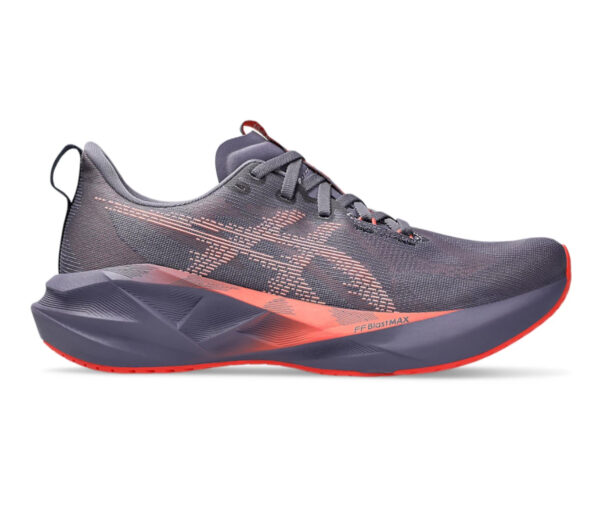 Scarpa Asics Novablast 5 uomo Greyish Purple/Coral Reef
