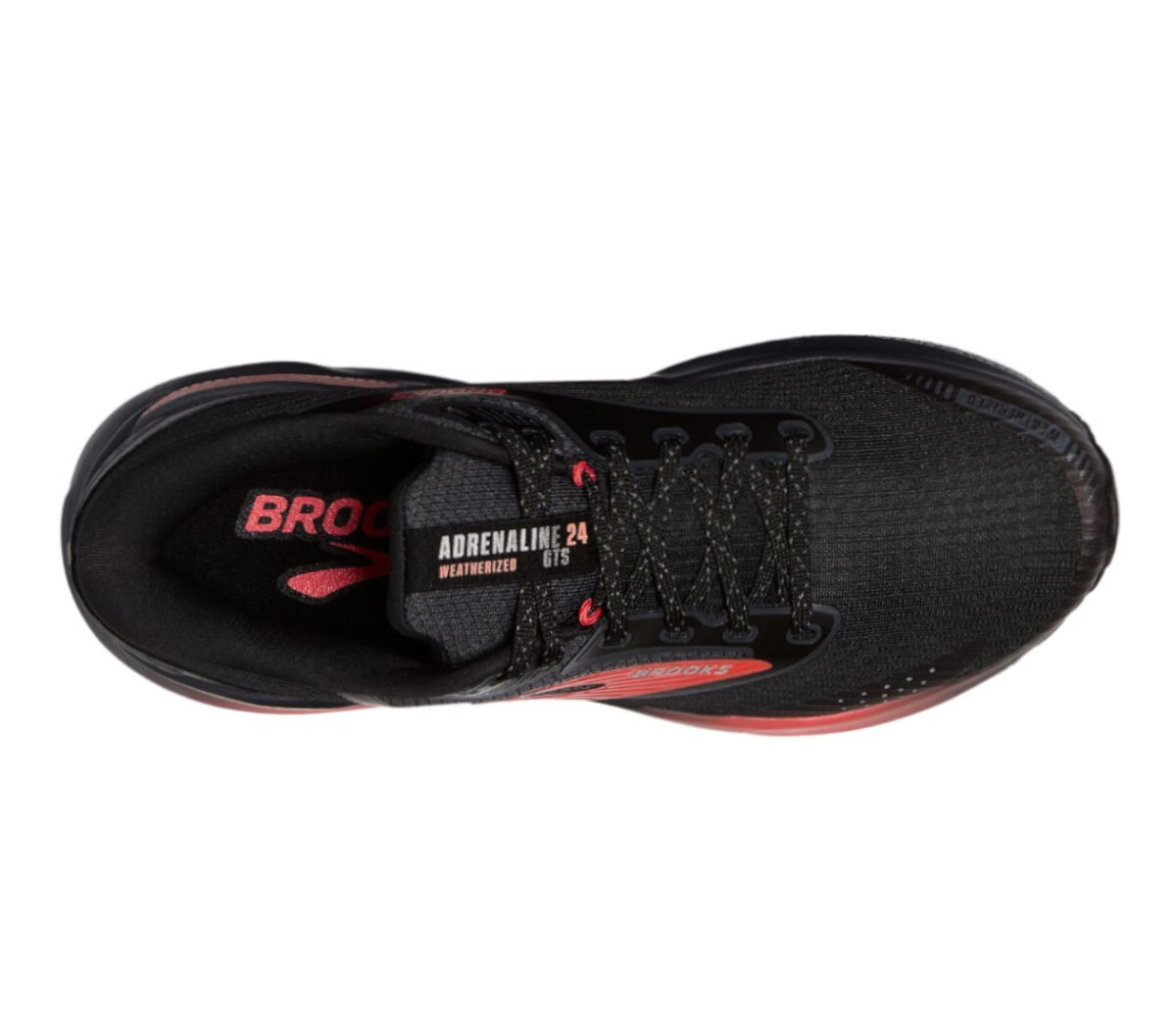 Tomaia Scarpa Brooks Adrenaline GTS 24 Weatherized donna nera rossa