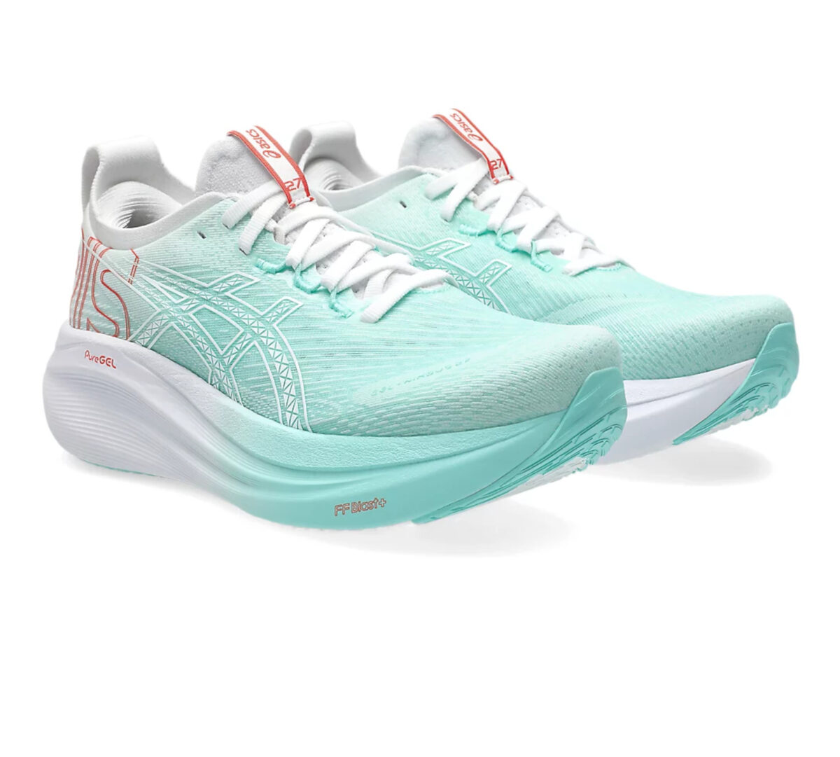 Coppia Scarpa Asics Gel nimbus 27 donna bianca verde