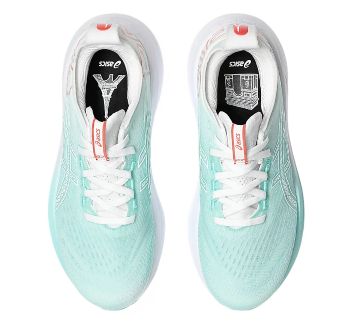 Tomaia Scarpa Asics Gel nimbus 27 donna bianca verde
