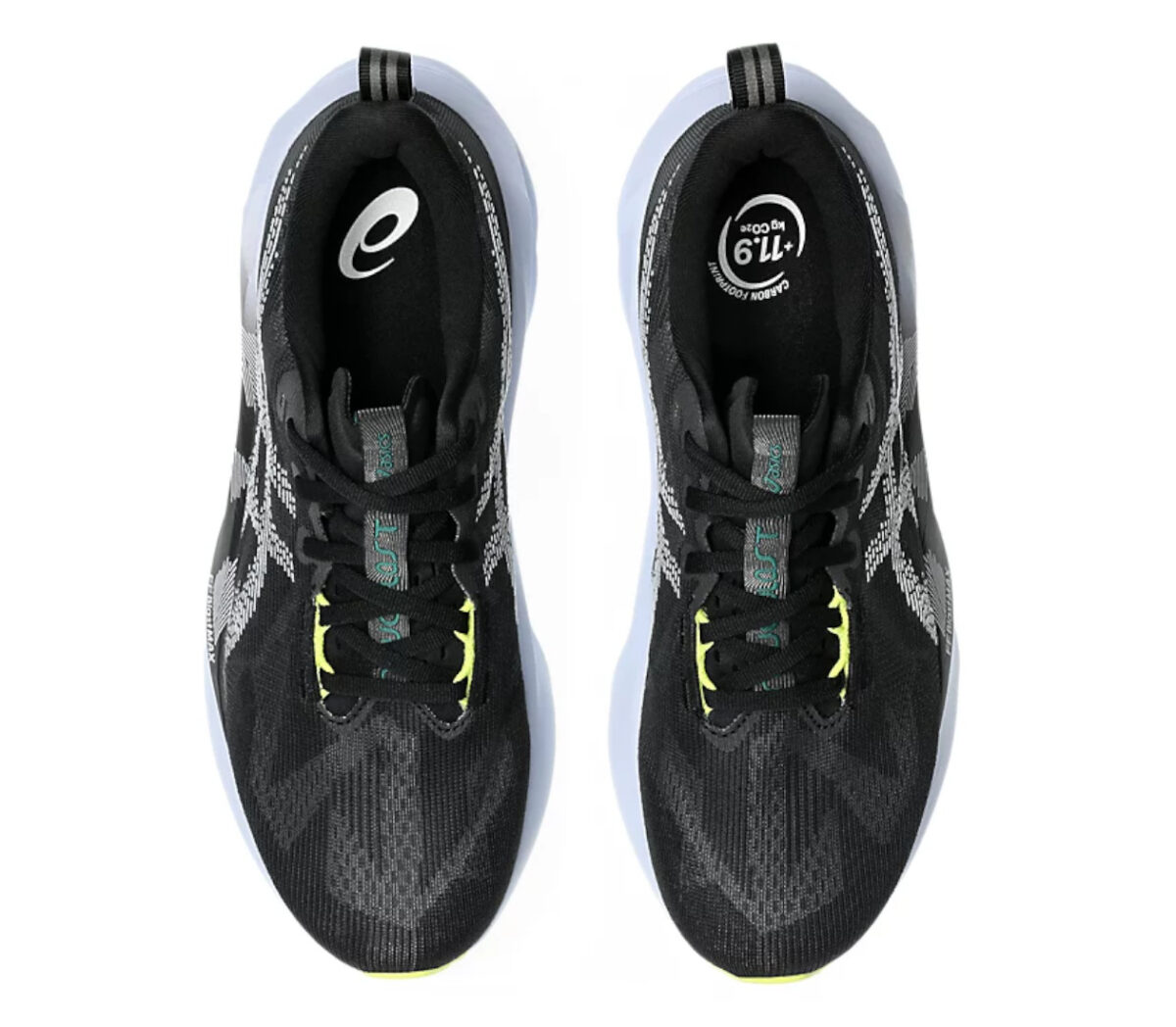 Tomaia Scarpa Asics Novablast 5 uomo Black Blue Fade