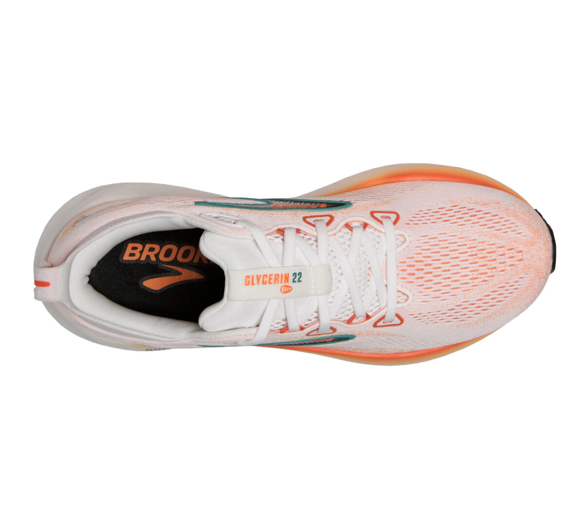 Tomaia Scarpa Brooks Glycerin 22 uomo arancione bianca