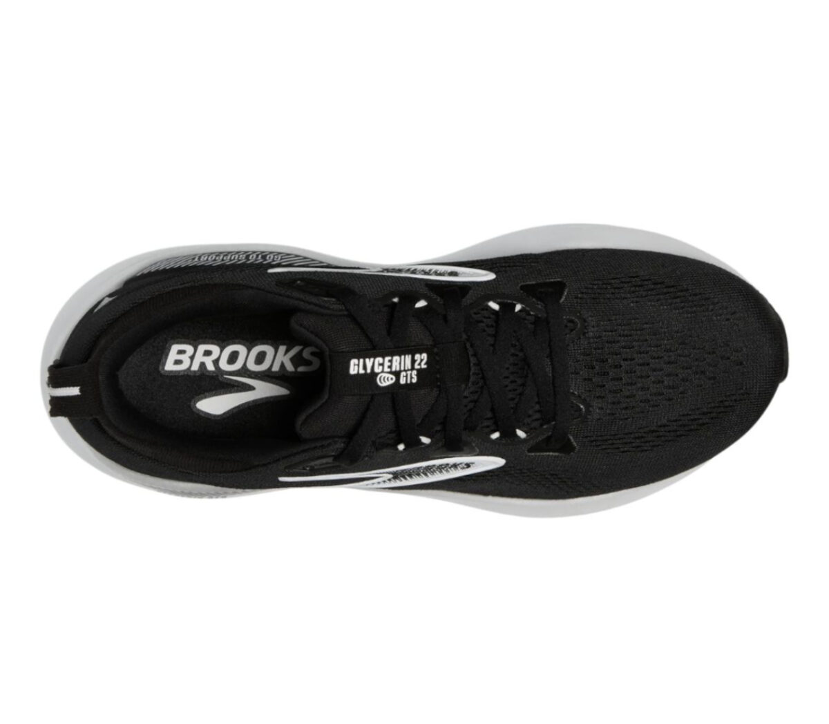 Tomaia Scarpa Brooks Glycerin GTS 22 donna bianca nera