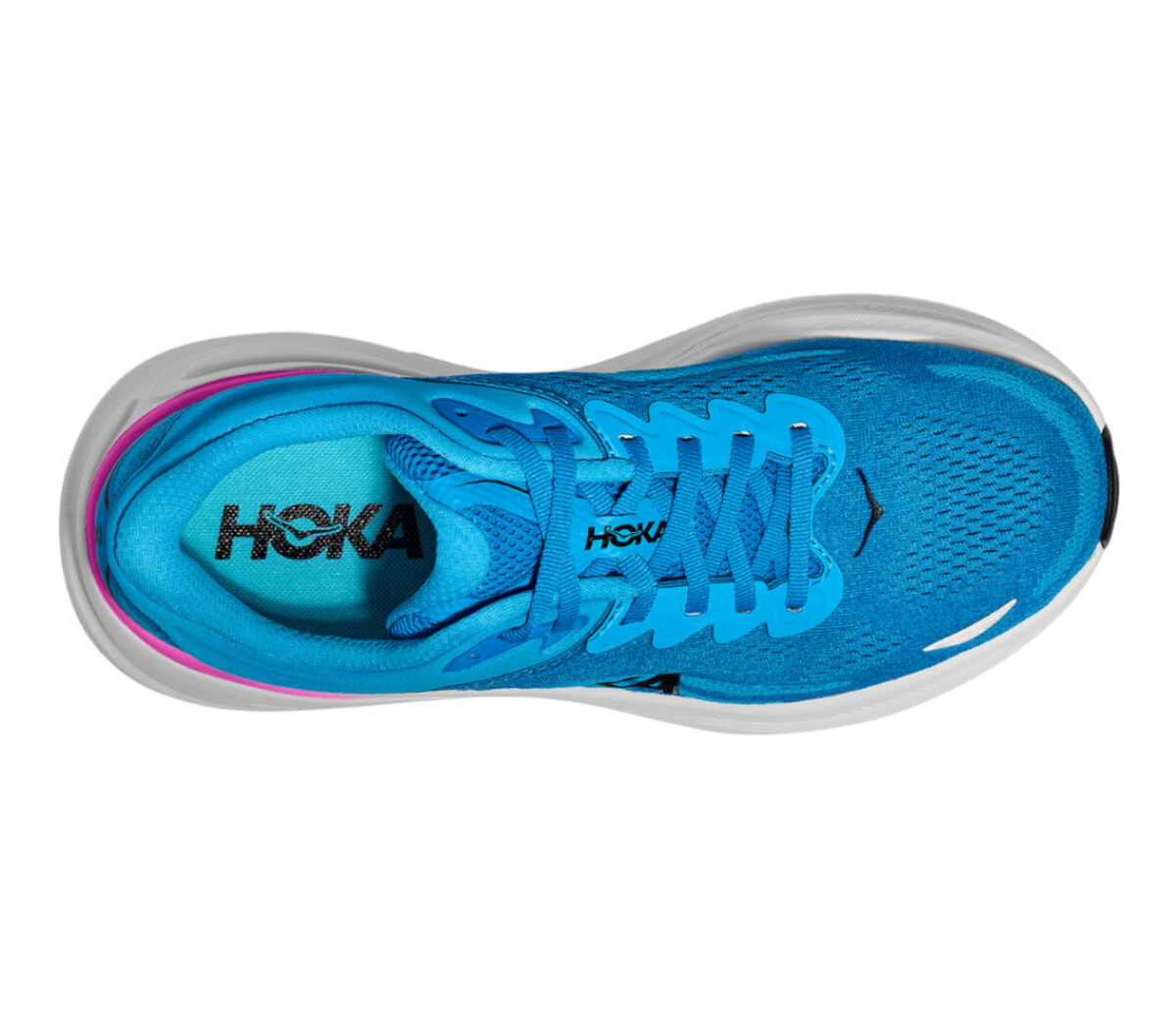 Tomaia Scarpa Hoka Bondi 9 donna celeste bianca