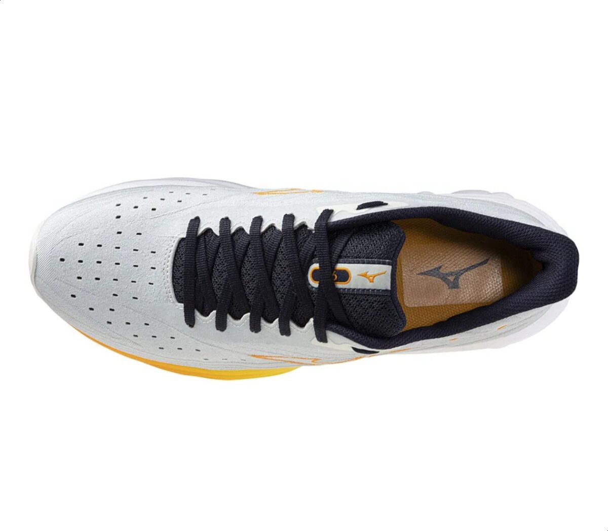 Tomaia Scarpa Mizuno Wave Skyrise 6 uomo grigia gialla