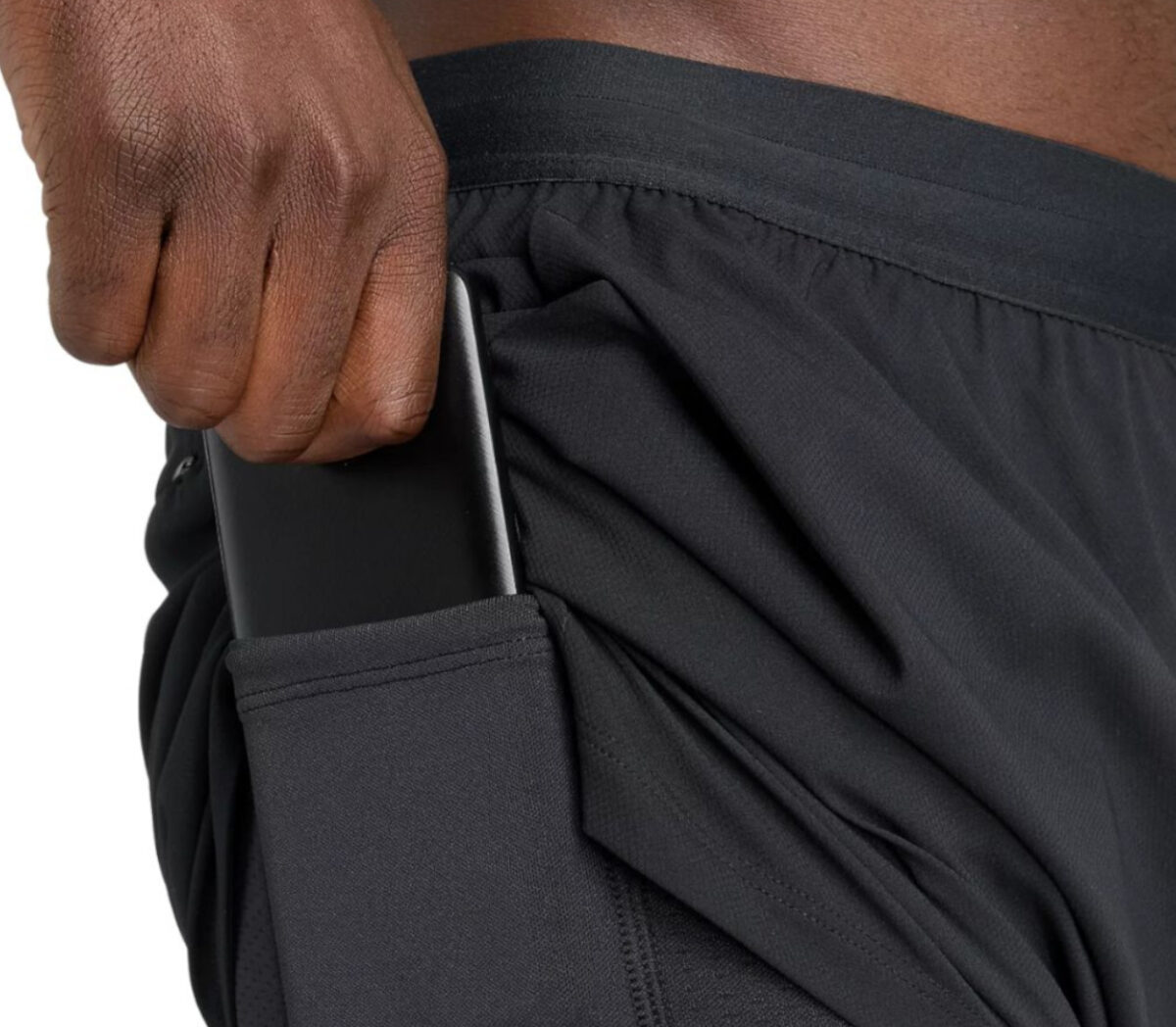 Dettaglio Pantaloncini New Balance AC Lined Short 5” uomo neri