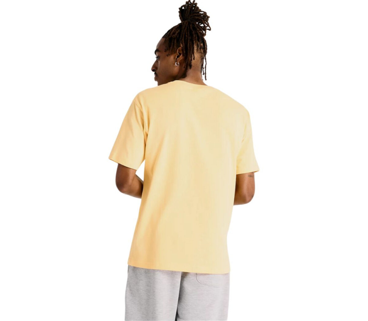 Dietro T-shirt New Balance Athletics Logo t-shirt uomo gialla