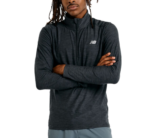 Maglia New Balance Space Dye ¼ Zip uomo nera