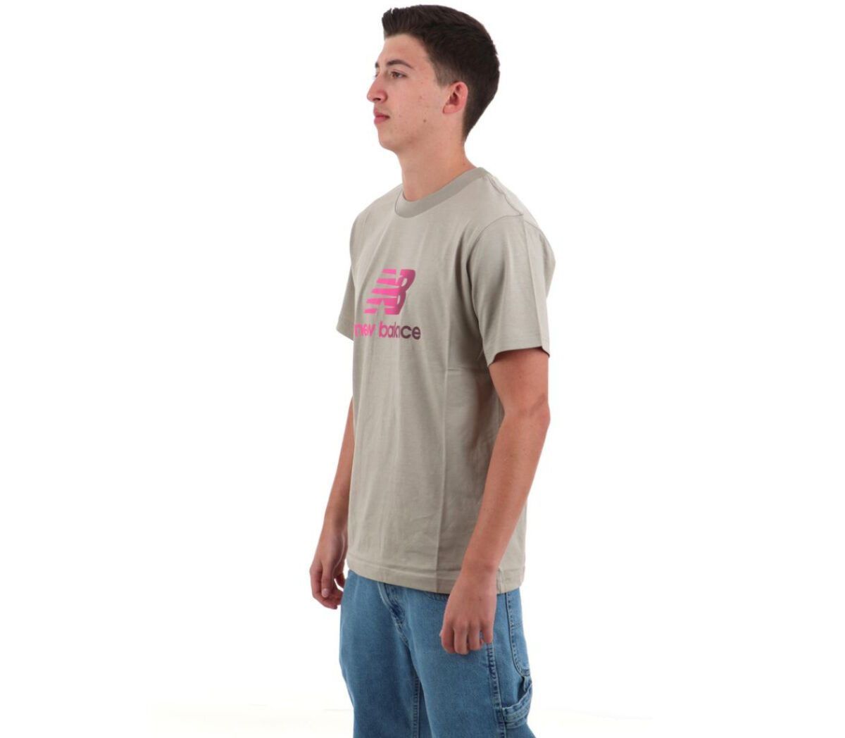 Dettaglio T-shirt New Balance Sport Essentials Gradient Logo t-shirt uomo grigia