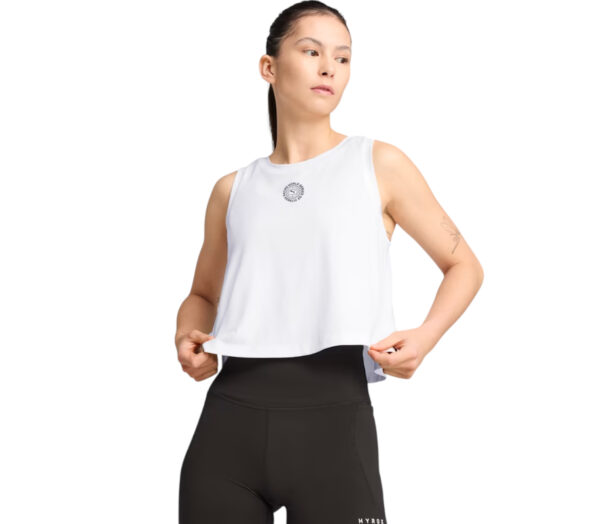 Top Puma HYROX Cloudspun Sleeveless donna bianco