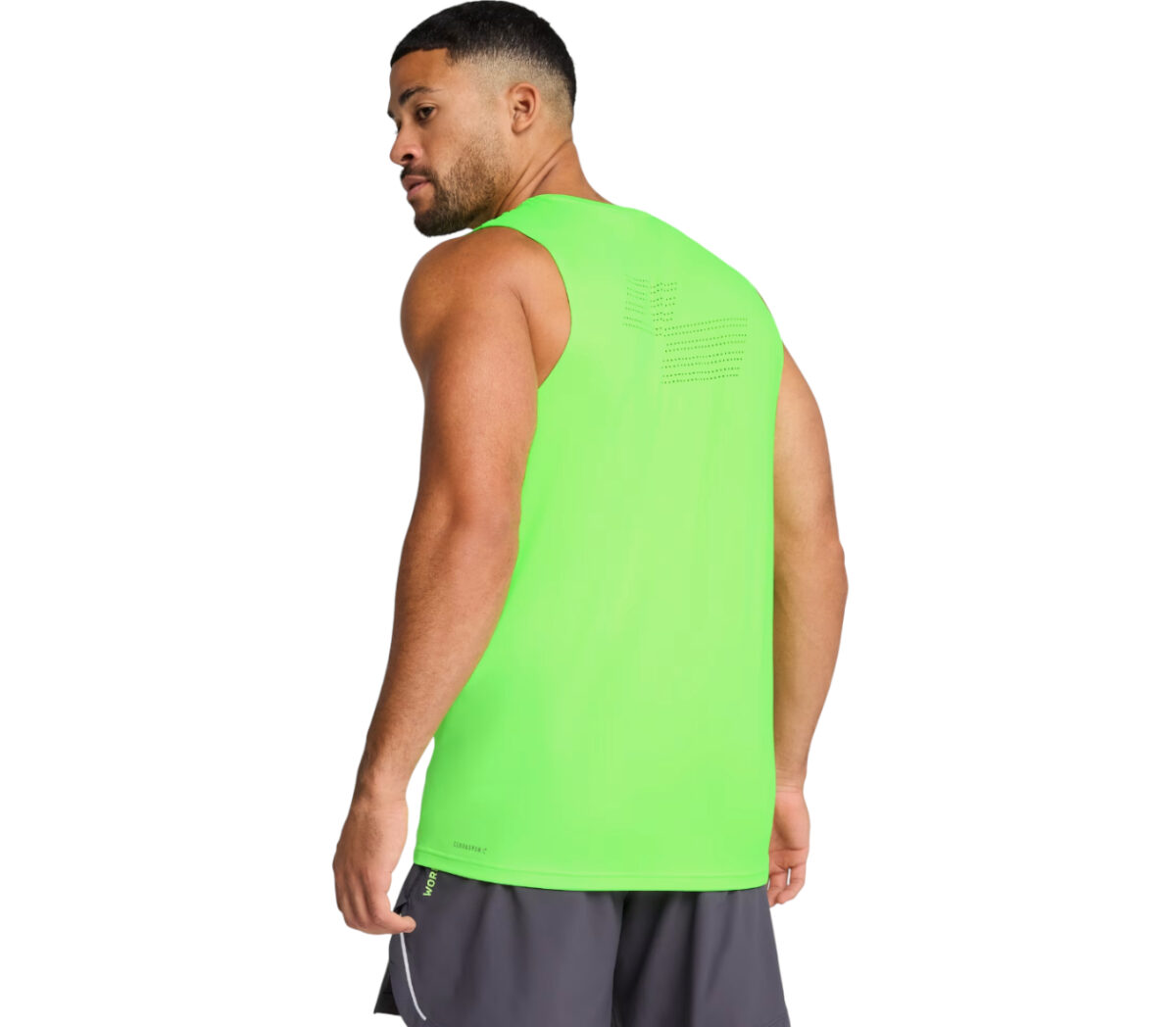Dietro Canotta Puma HYROX Cloudspun Tank uomo verde fluo