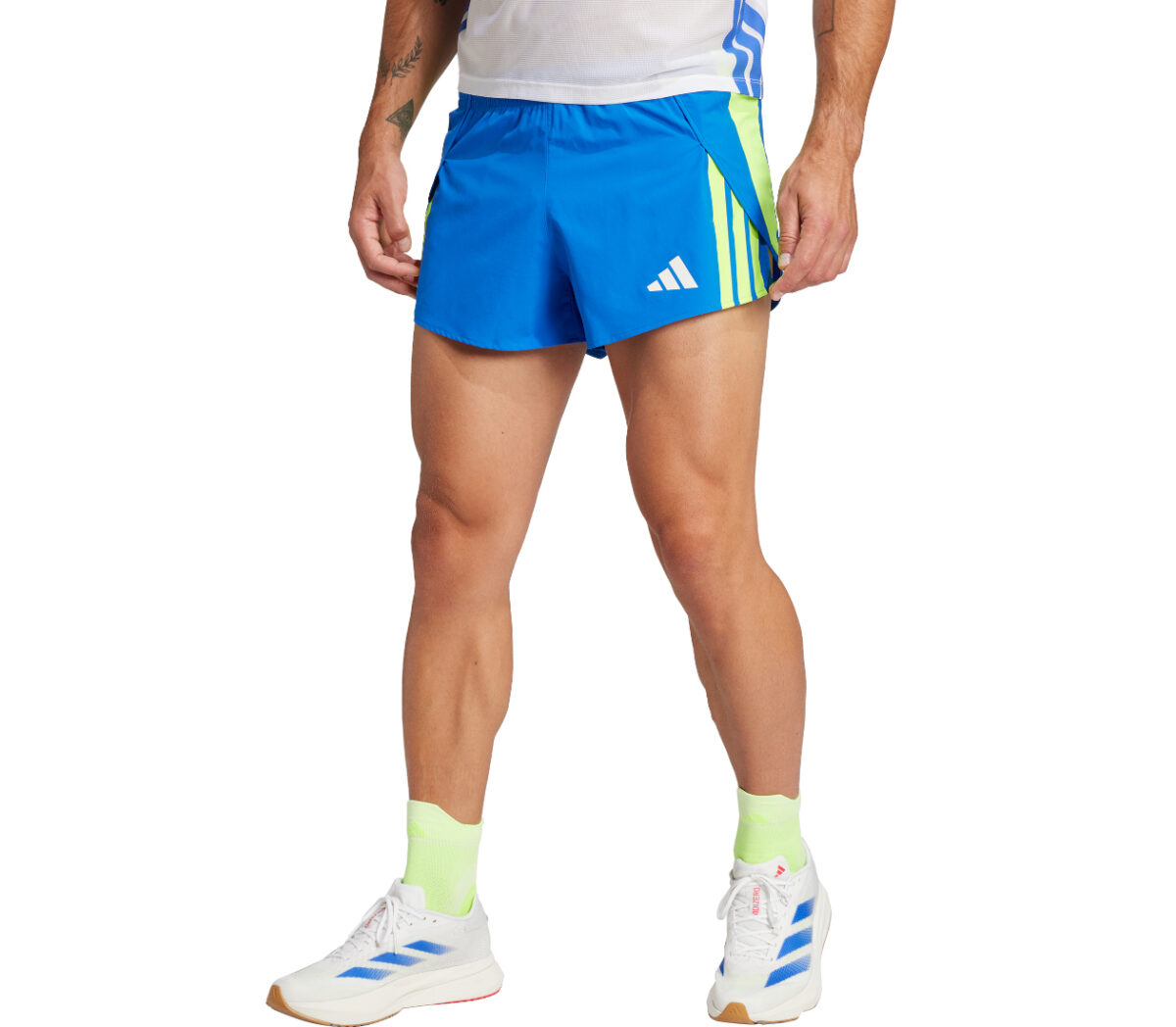 Pantaloncino Adidas Adizero R Short uomo celesti gialli