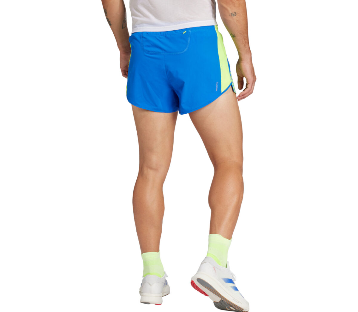 Dietro Pantaloncino Adidas Adizero R Short uomo celesti gialli