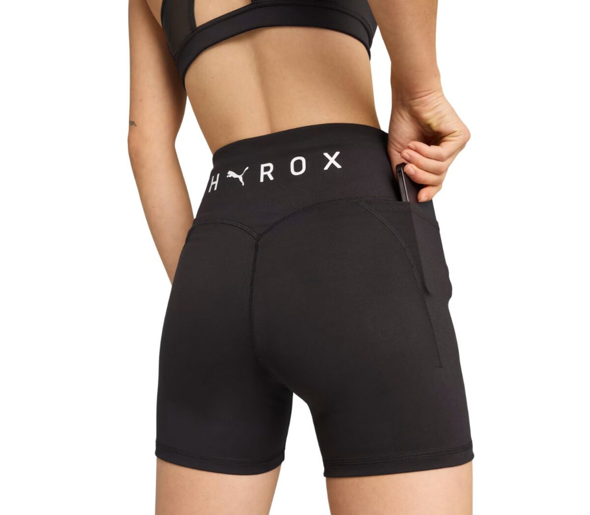 Dettaglio Pantaloncino Puma x HYROX Cloudspun Short Tight donna nera