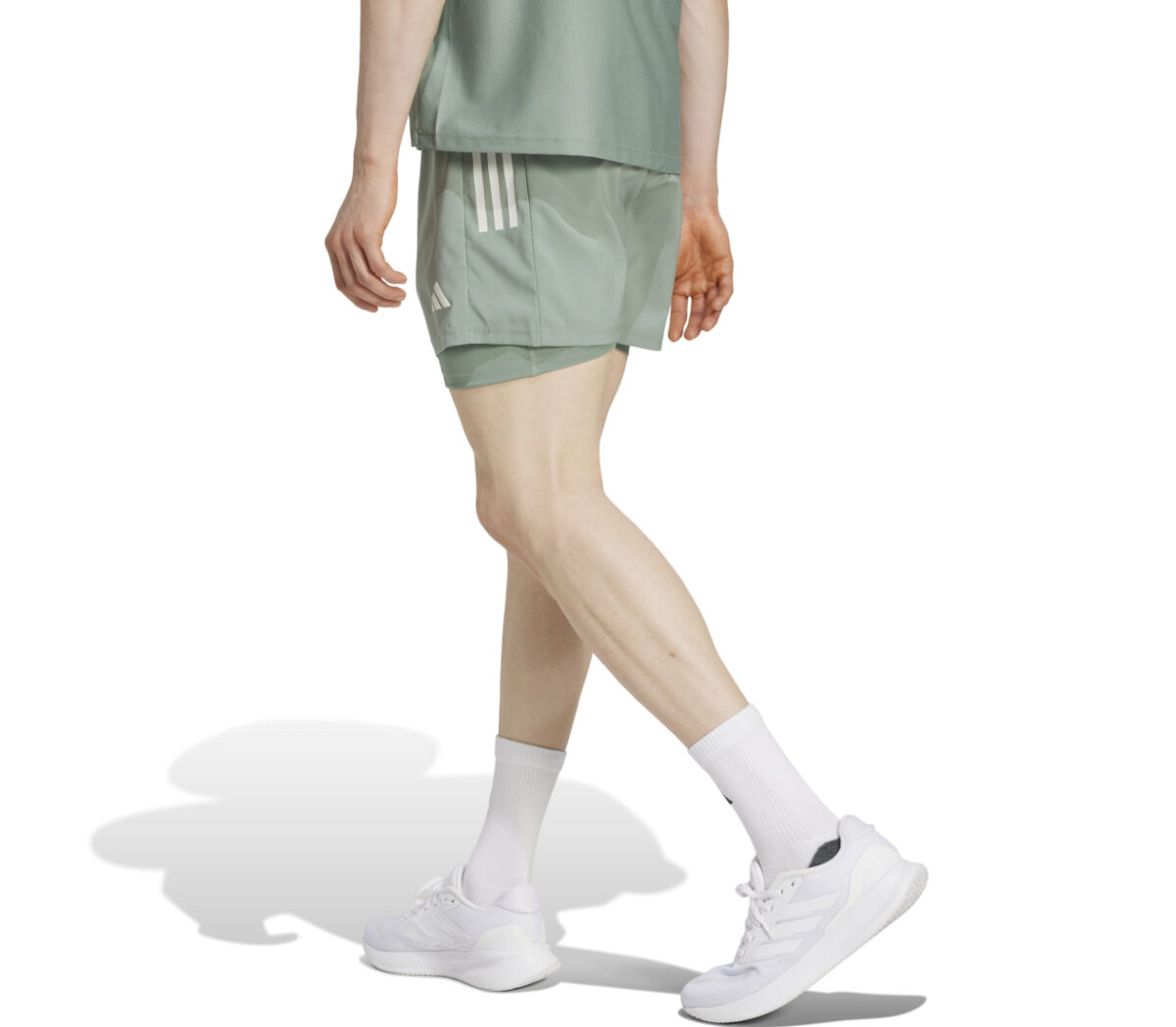 Dietro Pantaloncino Adidas OTR B 2in1 uomo verde