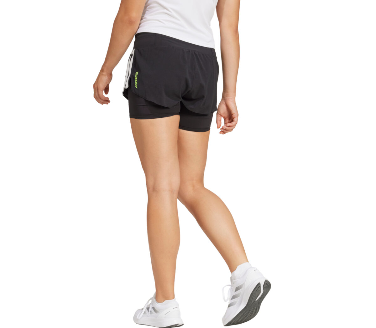 Dietro Pantaloncino Adidas Adizero 2in1 donna nero