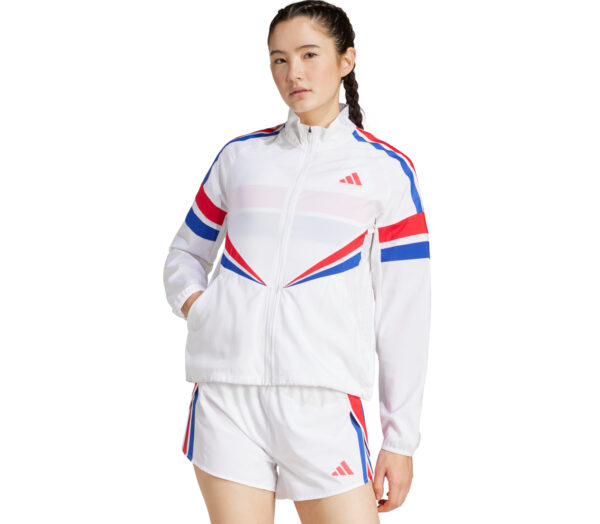 Giacca Adidas Adizero R Jacket donna bianca rossa
