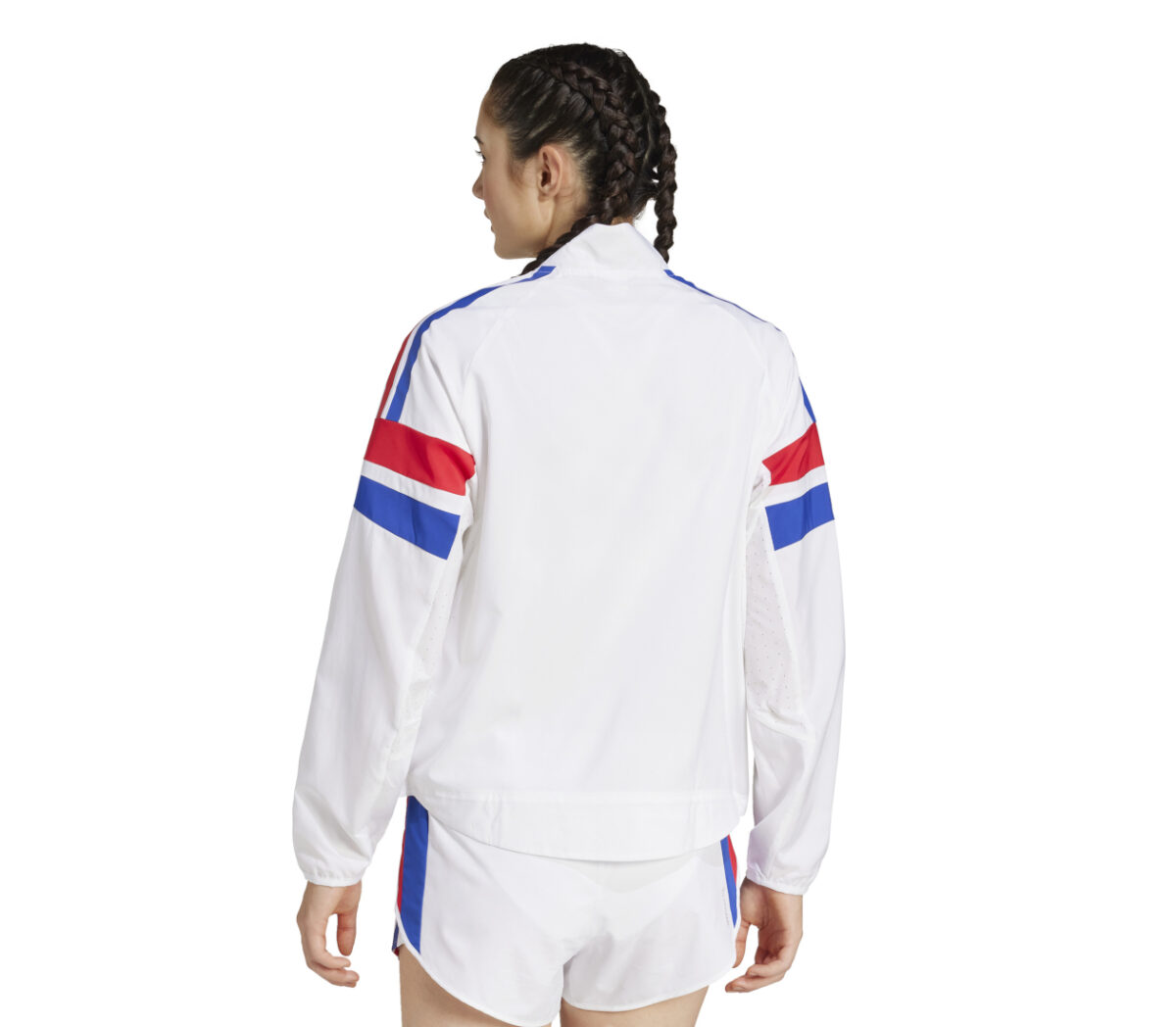Dietro Giacca Adidas Adizero R Jacket donna bianca rossa