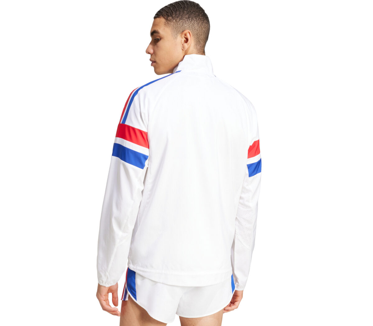 Dietro Giacca Adidas Adizero R Jacket uomo bianca rossa